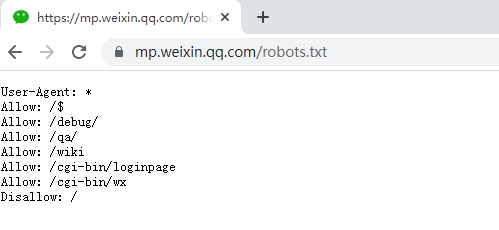 微信公众号robots规则